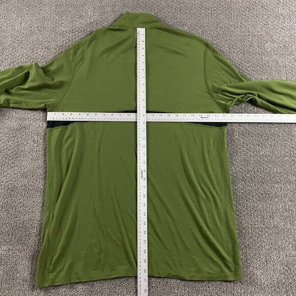 Ibex 1/4 Zip Pullover Sweater Top Men's XL Merino Wool Green Base Layer - Picture 9 of 11